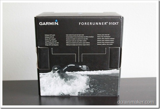 Garmin FR910XT Back of Box