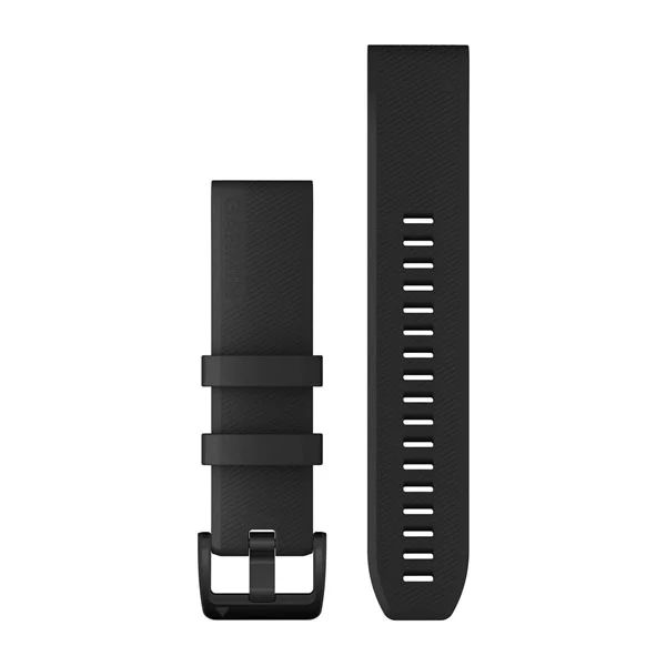 Ремешок сменный QuickFit 22 мм (силикон) черный с черной застежкой