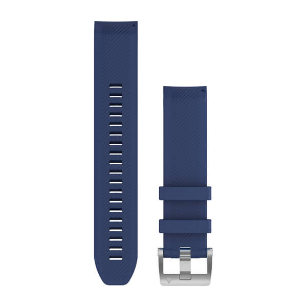 Ремешок сменный QuickFit 22 мм (силиконовый) синий, серебристая застежка