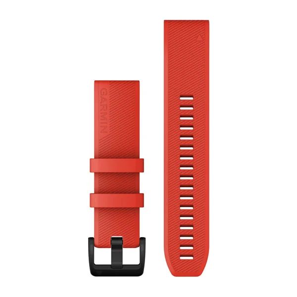 Ремешок сменный QuickFit 22 мм (силикон) красный с черной застежкой
