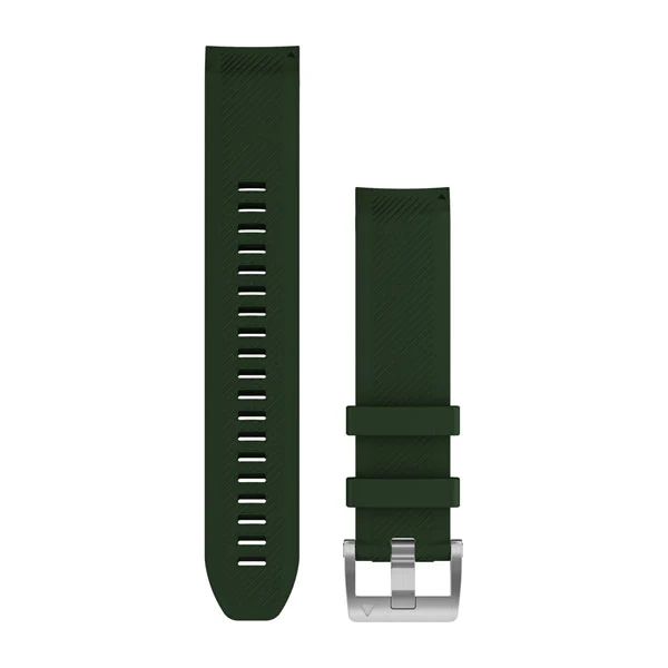 Ремешок сменный QuickFit 22 мм (силиконовый) темно-зеленый, серебристая застежка