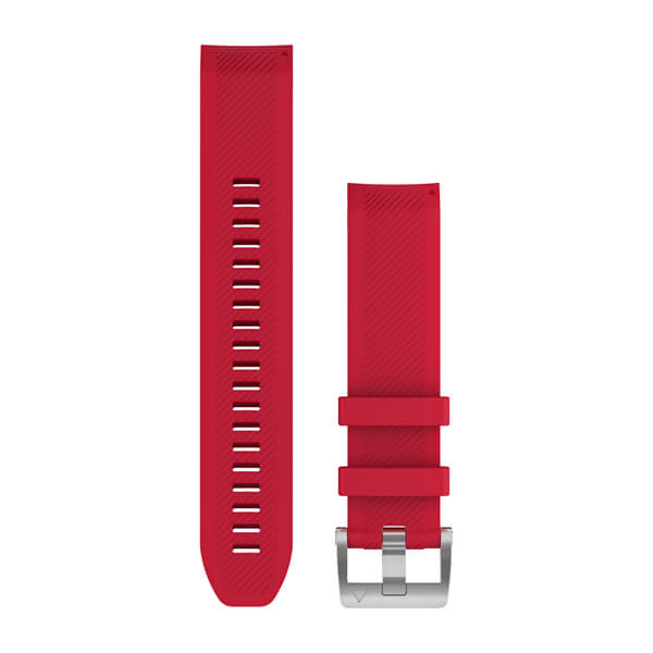 Ремешок сменный QuickFit 22 мм (силиконовый) красный, серебристая застежка