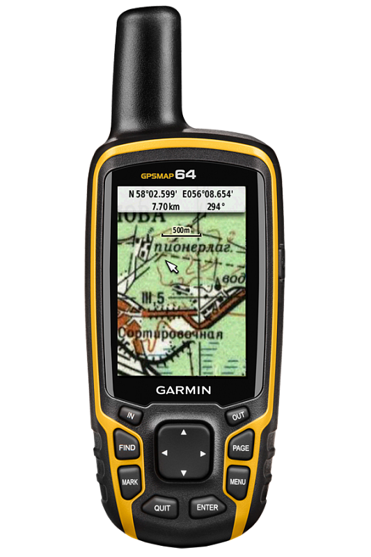 GPSmap 64 - кнопочный навигатор с картами и внешней антенной