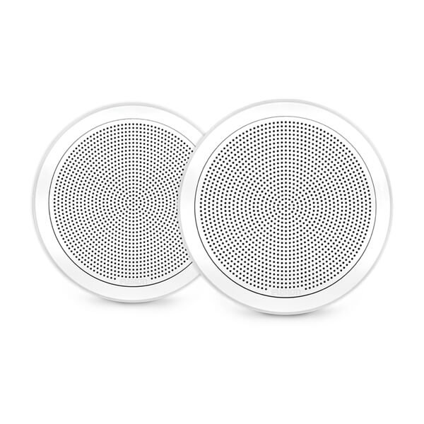 Fusion® FM Series Marine Speakers – круглые белые морские динамики 6.5" 120 Вт с монтажом заподлицо