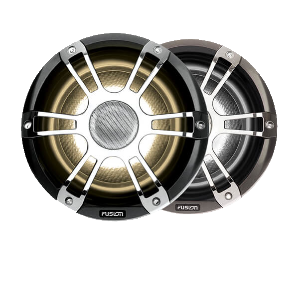 Fusion® Signature Series 3 Marine Speakers – коаксиальные морские динамики «спортивный хром» 8,8" 330 Вт со светодиодной иллюминацией CRGBW