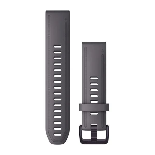 Ремешок сменный QuickFit 20 мм (силикон) серый с аметистовой застежкой
