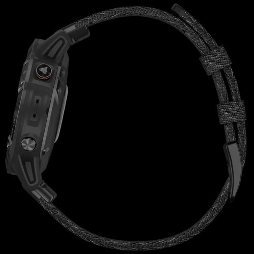 Fenix 6 Sapphire черный DLC с плетеным черным нейлоновым ремешком