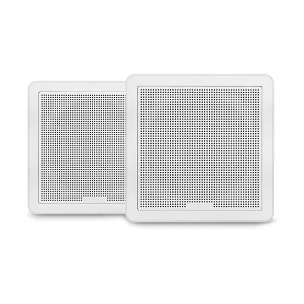 Fusion® FM Series Marine Speakers – квадратные белые морские динамики 6.5" 120 Вт с монтажом заподлицо