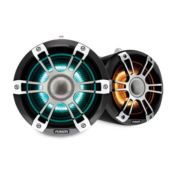 Fusion® Signature Series 3 Marine Wake Tower Speakers – морские динамики 8,8" 330 Вт для вейк-катеров, спортивный хром, с иллюминацией CRGBW